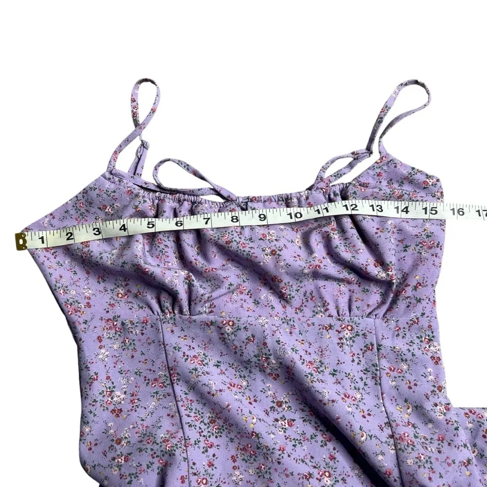 PacSun John Galt Ditzy Floral Lilac Purple Milkmaid Sundress - Picture 11 of 11